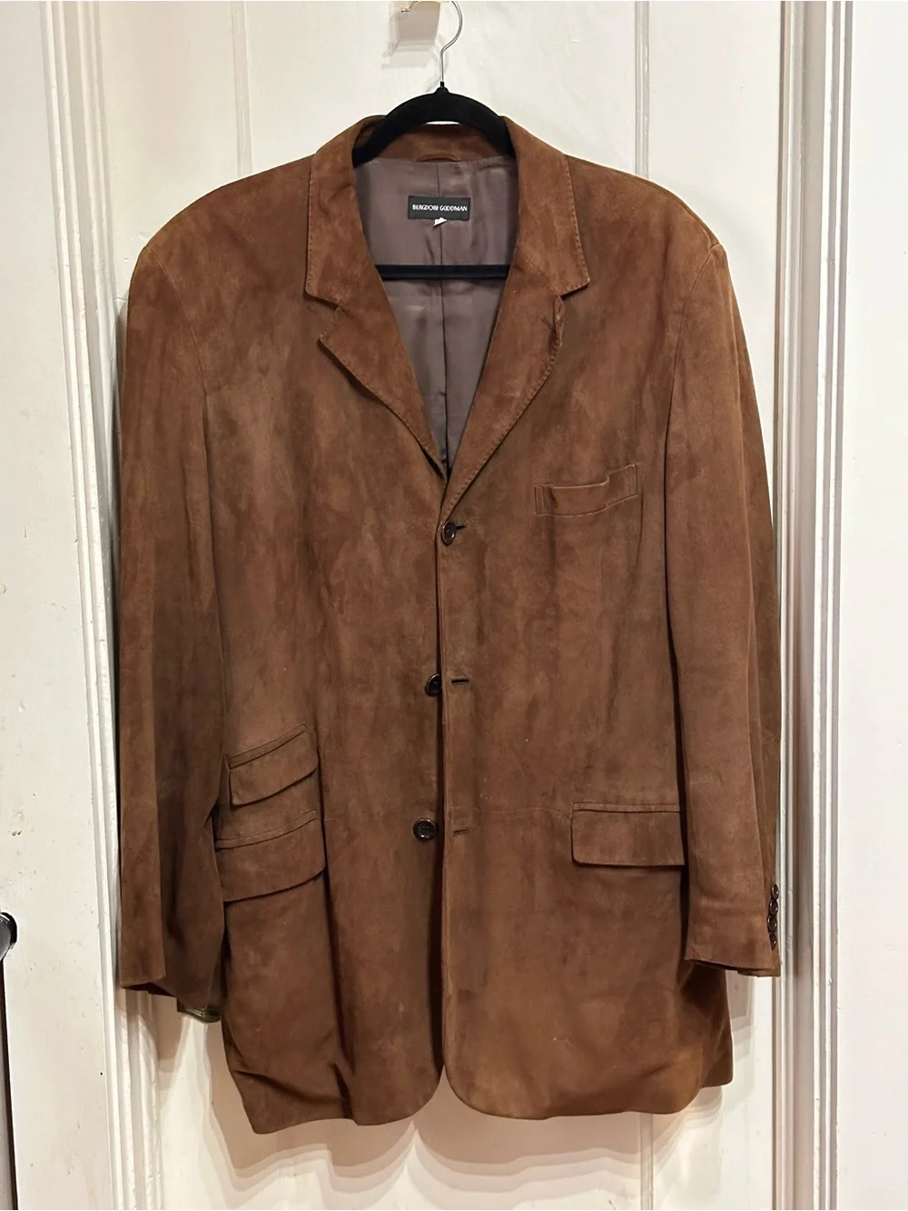Vintage Bergdorf Goodman Brown Lambskin Jacket - Picture 1 of 6